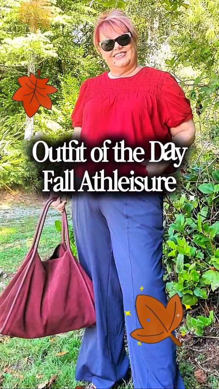 When you’re going to be out running errands all day, you want to be comfortable, but not look too sloppy. Pairing wide leg athleisure pants with fall’s new hot color, deep berry red, gives you a great pop of color to keep your energy up! A suede tote keeps everything organized, while still getting compliments!

I’m 5’9”, and usually wear a 2X in tops and an XL-18 in bottoms. I am wearing an XXL top, and XL pants. Both fit true to size, although the pants are from Old Navy, which tends to run large overall.

American Eagle, Aerie, #LTKFallSale fall wardrobe, comfortable, mom outfit, school outfit, easy but elevated, Gap, work outfit, work pants, leopard floral print

#LTKPlusSize #LTKStyleTip #LTKSeasonal