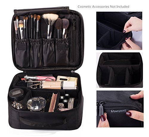ROWNYEON Portable Travel Makeup Bag Makeup Case Mini Makeup Train Case 9.8'' | Amazon (US)