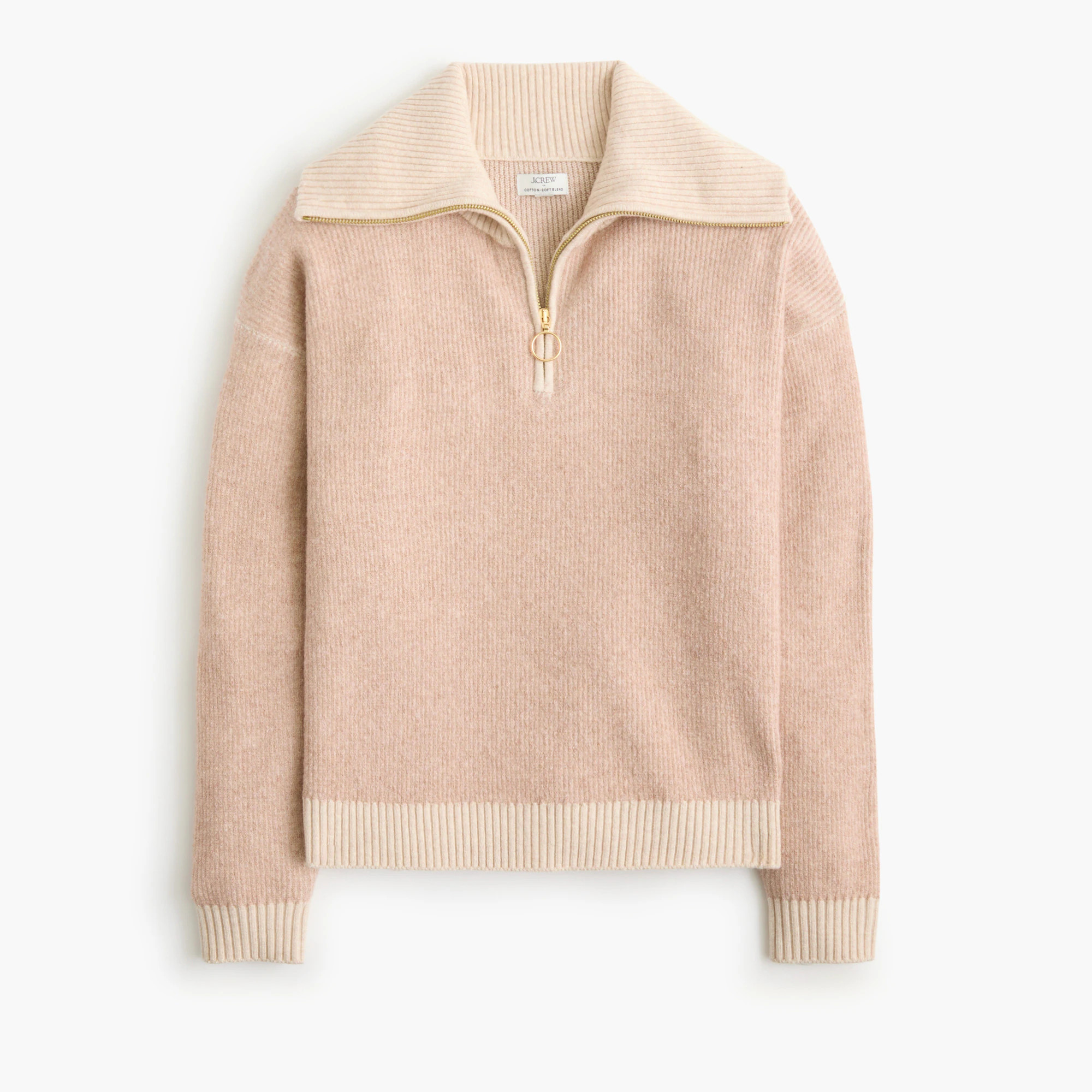 Quarter-zip sweater in cotton-soft blend | J.Crew Factory