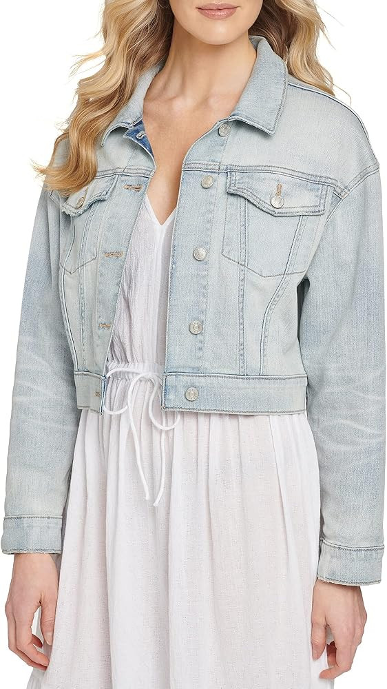 DKNY Women's Cropped Light Demin Jacket | Amazon (US)