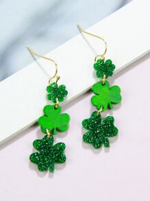 Glitter Detail Clover Drop Earrings SKU: sj2210141685835471(500+ Reviews)$2.50$2.38Join for an Ex... | SHEIN