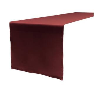 14 in. x 108 in. Burgundy Polyester Poplin Table Runner | The Home Depot