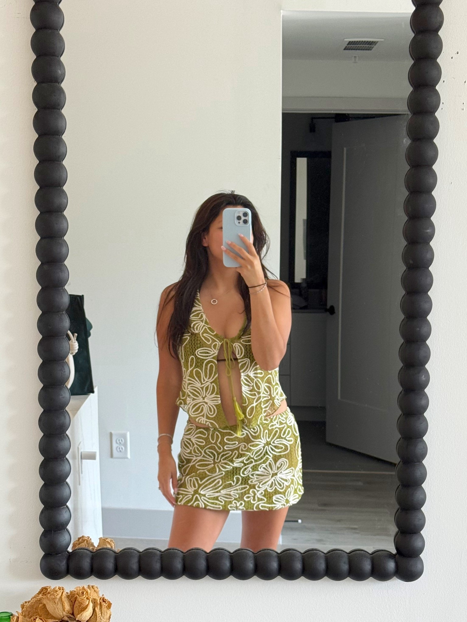 The cutest beach cover up set, I got a size medium, but I wish I got a size small, definitely runs slightly big but it works and I love it! The perfect summer green 

#LTKFindsUnder50 #LTKSummerEdit #LTKSwim