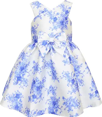 Zunie Kids' Bow Front Mikado Party Dress | Nordstrom | Nordstrom