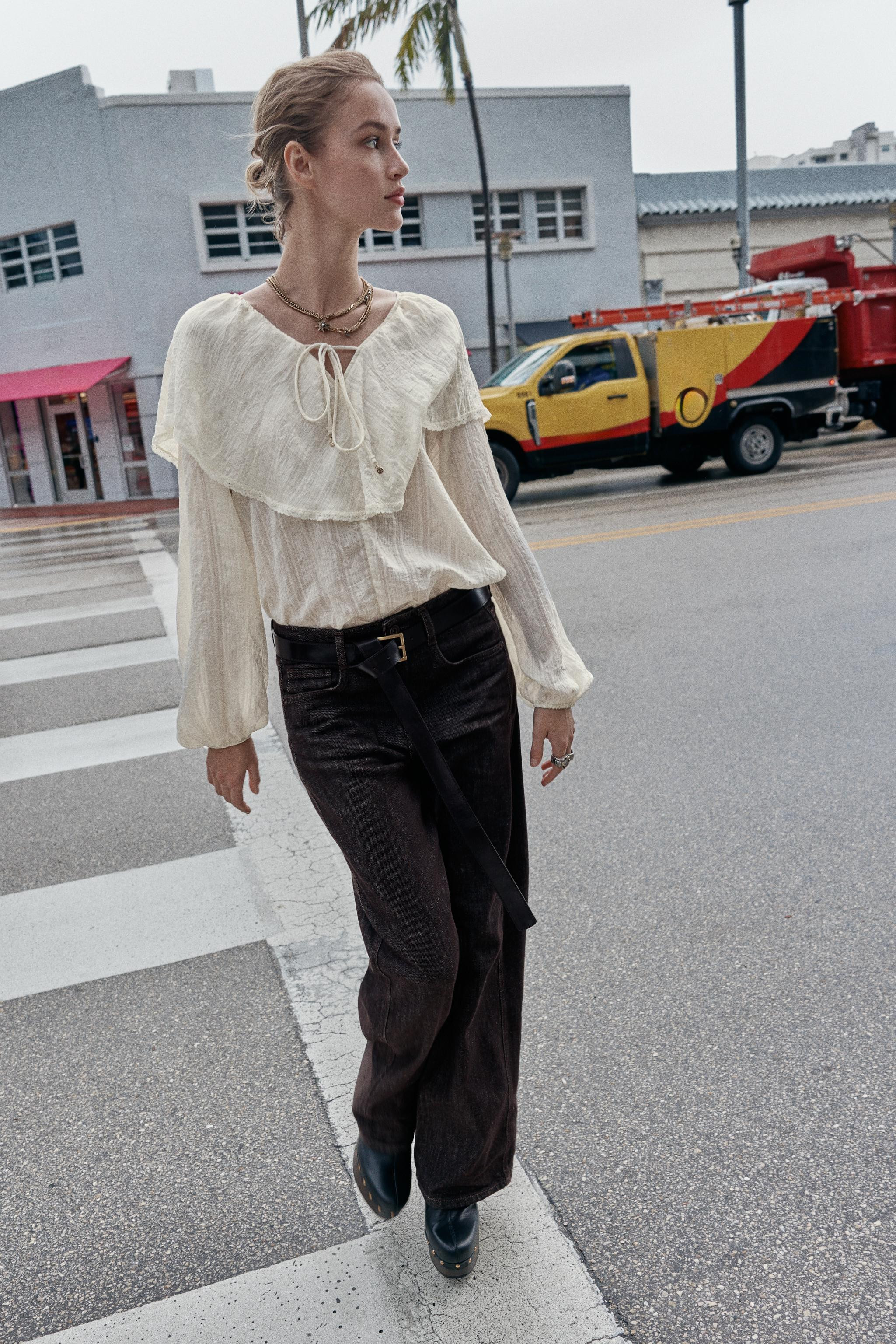 RUFFLED LACE BLOUSE | Zara US