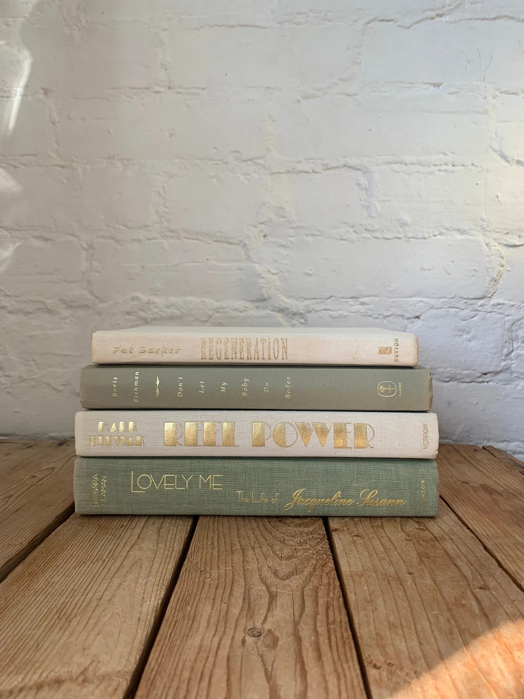 Sage and Ivory staging books, Sage home decor, decorative books stack, home styling books, home s... | Etsy (US)