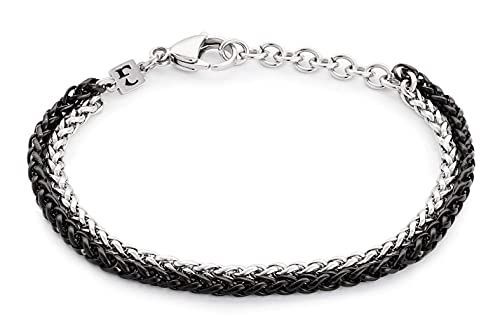 Cuff Chain Bracelet For Men Made Of Stainless Steel By Galis Jewelry - Handmade Silver Bracelet F... | Amazon (US)