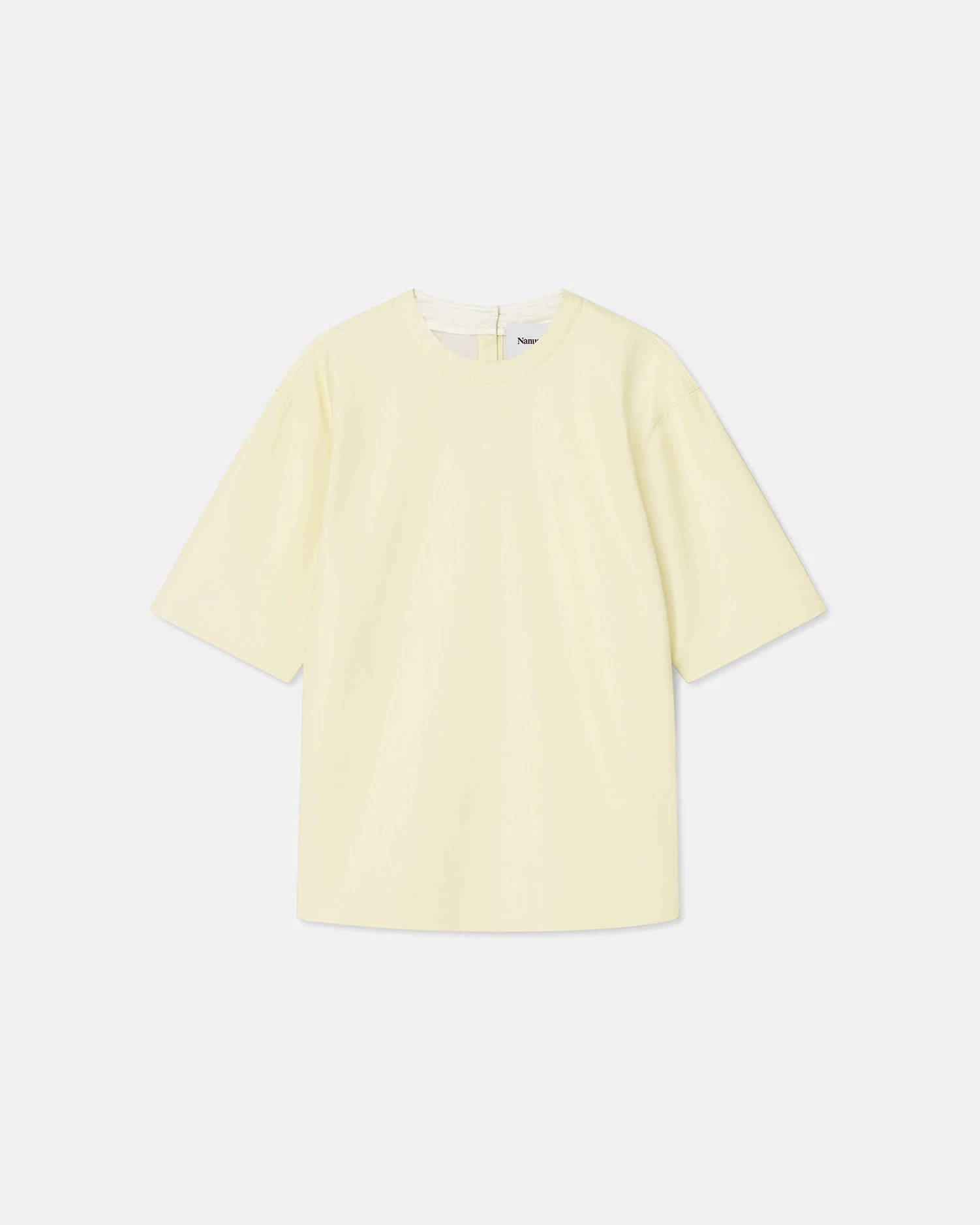 Isaac - Okobor™ Alt-Leather T-Shirt - Moon | Nanushka