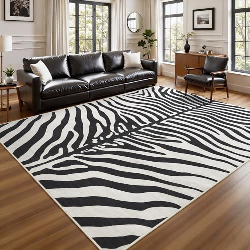 BENRON Soft Zebra Rug 4x6, Faux Animal Print Rug for Living Room Bedroom | Amazon (US)