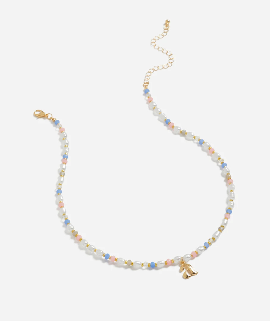 BEADED & PEARL INITIAL NECKLACE | Sportsgirl