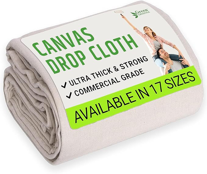 GREEN LIFESTYLE All Purpose Canvas Drop Cloths - Drop Cloth for Painting, Floor Cover, Heavy Duty... | Amazon (US)
