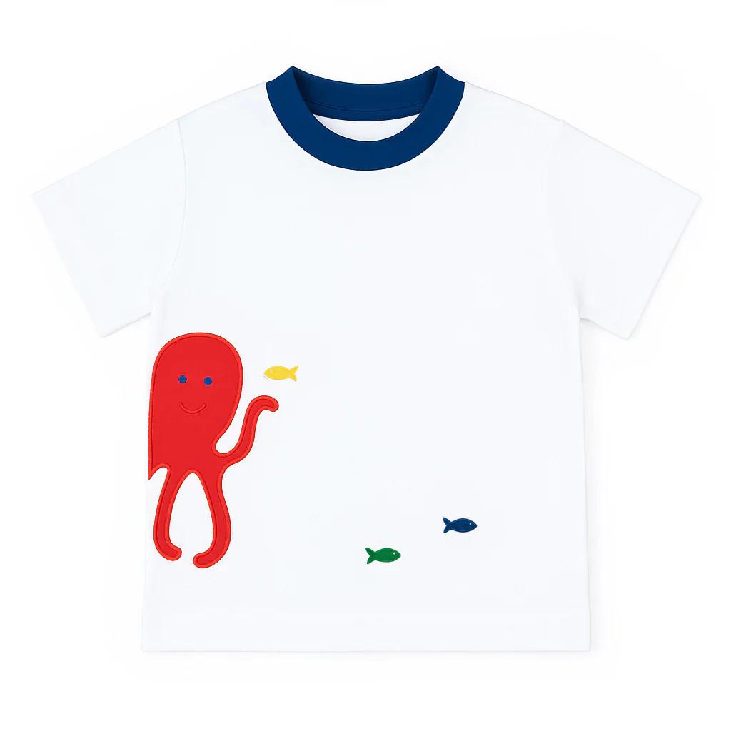 Florence Eiseman Knit Shirt With Octopus And Fish | JoJo Mommy