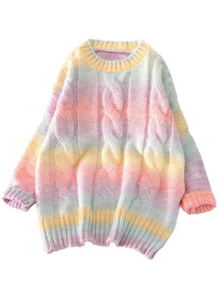 'Connie' Tie-dye Cable-knit Sweater (2 Colors) | Goodnight Macaroon
