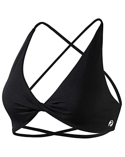 AUROLA Venus Sports Bras for Women Backless Strappy Workout Bra Removable Padded Low Support Gym Althletic Fitness Yoga Crop Top, Black, XS | Amazon (US)