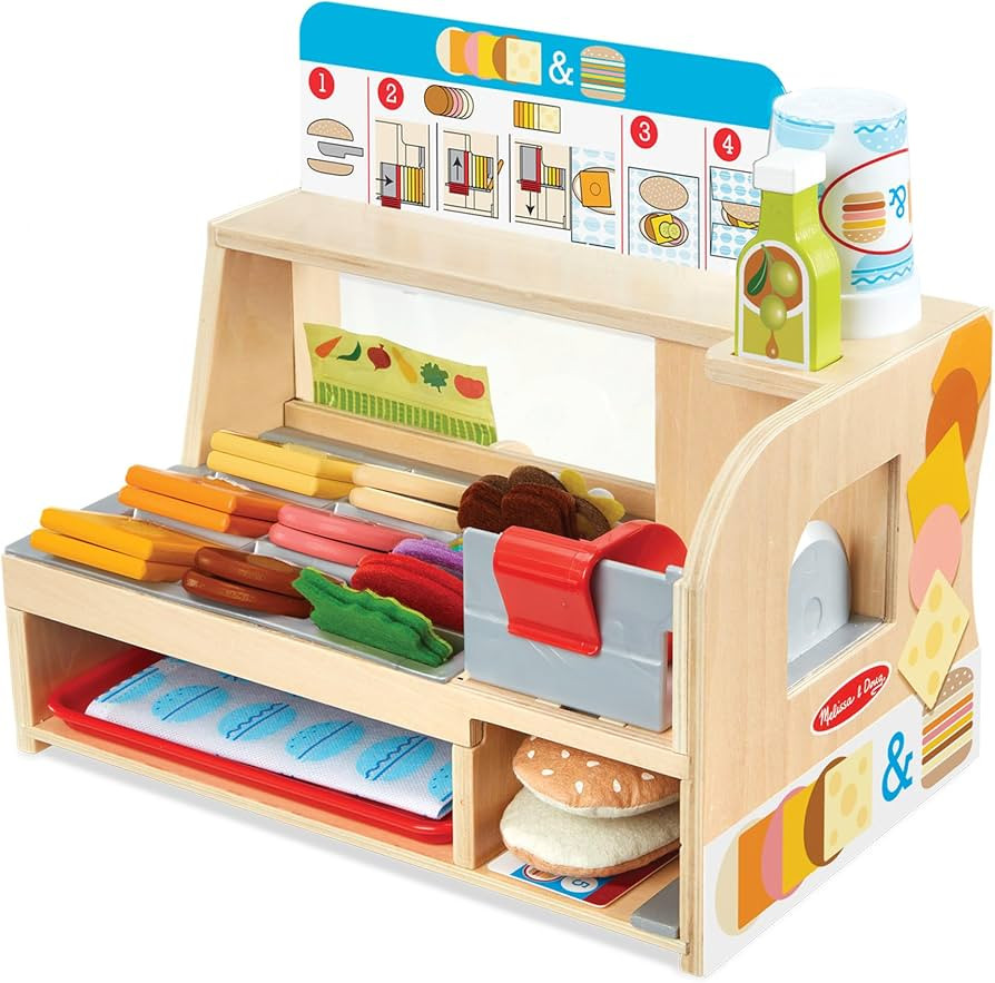 Melissa & Doug Slice & Stack Wooden Sandwich Counter | Toy Shop for Kids, Pretend Play Set | Age ... | Amazon (UK)