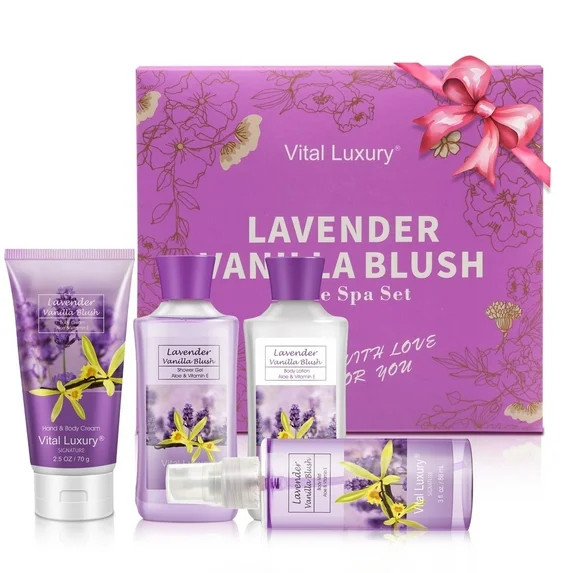Vital Luxury Bath & Body Set,Lavender Scent for Unisex,with Body Lotion,Mist,Gel and Hand Cream -... | Walmart (US)
