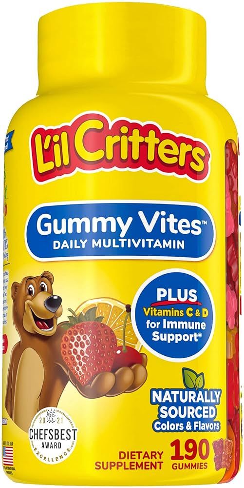 L'il Critters Gummy Vites Daily Kids Gummy multivitamin: Vitamins C, D3 and Zinc for Immune Suppo... | Amazon (US)