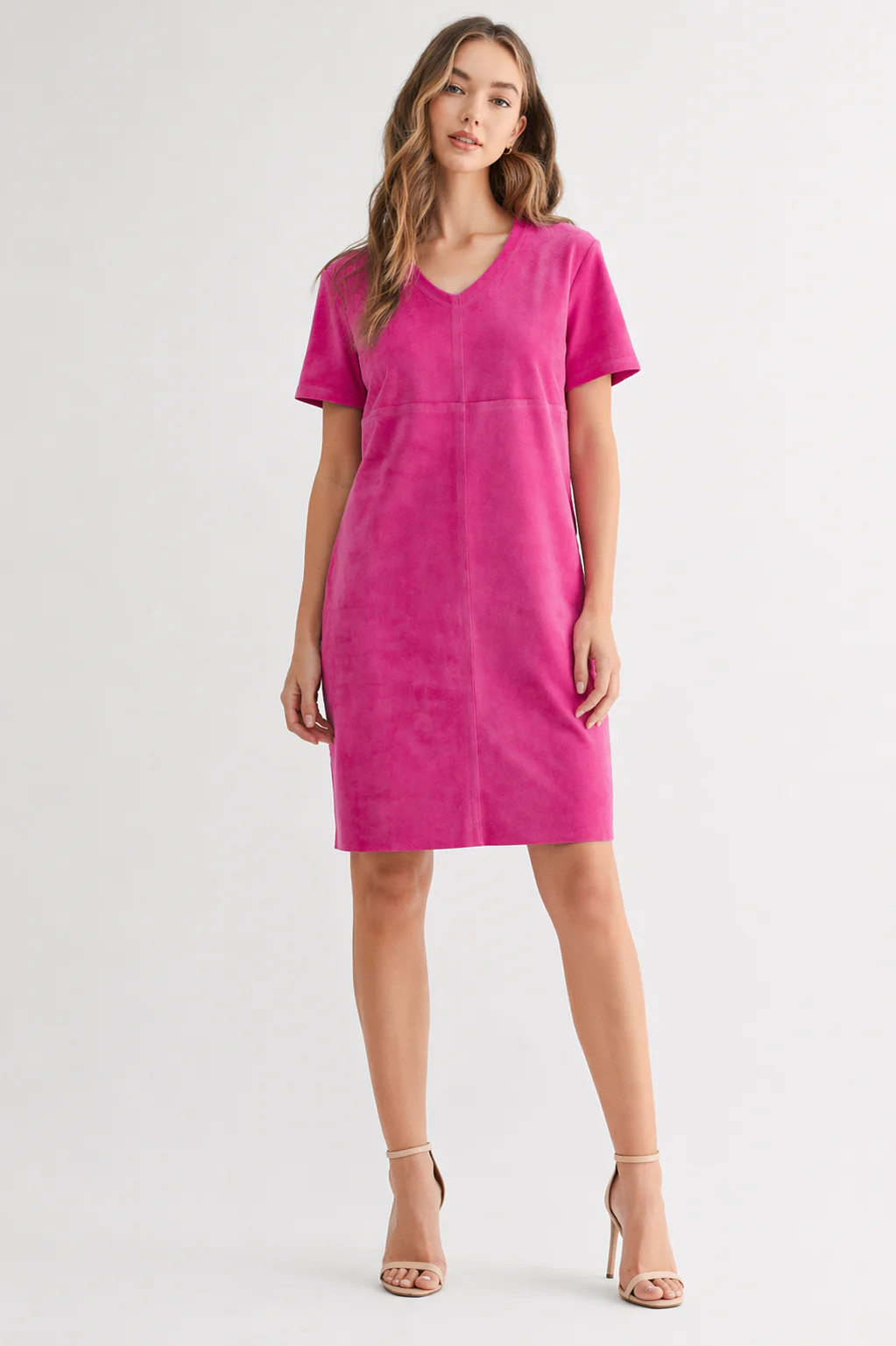 Audrey Suede V Neck with Pockets | Joh Apparel