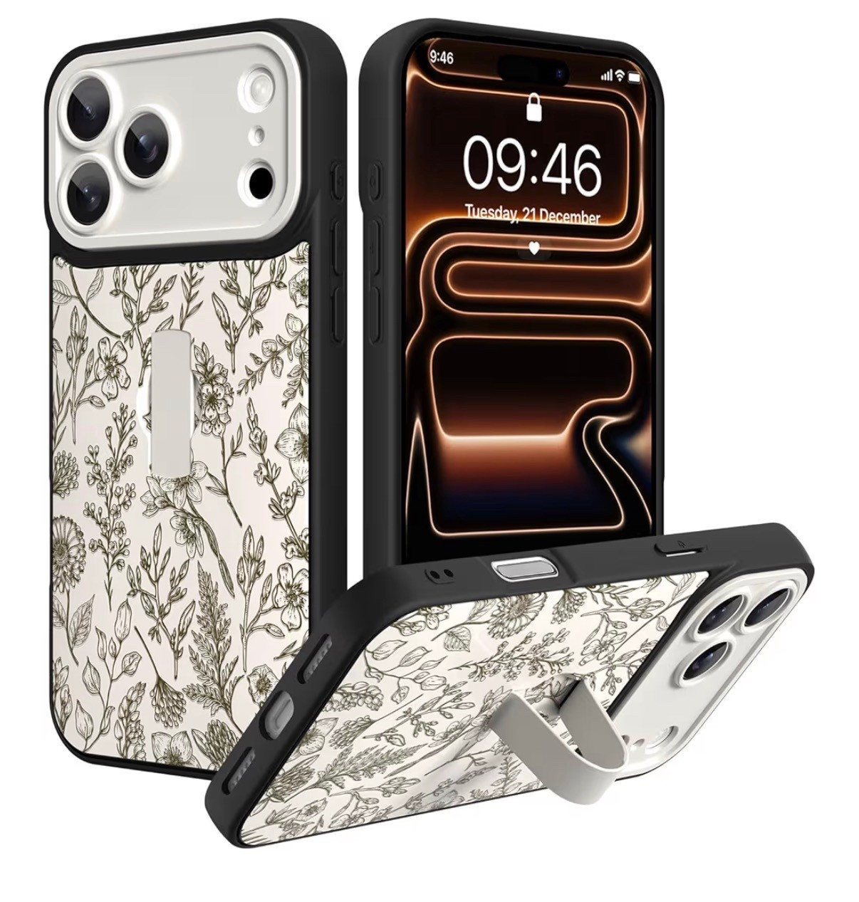 SOKAD for iPhone 17 Pro Case with Finger Strap Kickstand, Vintage Sage Floral Flower Phone Case with Finger Hand for Women Girls, Slim Full Camera Protection Shockproof Cover, Beige

Apple iPhone case cute 

#LTKvlog