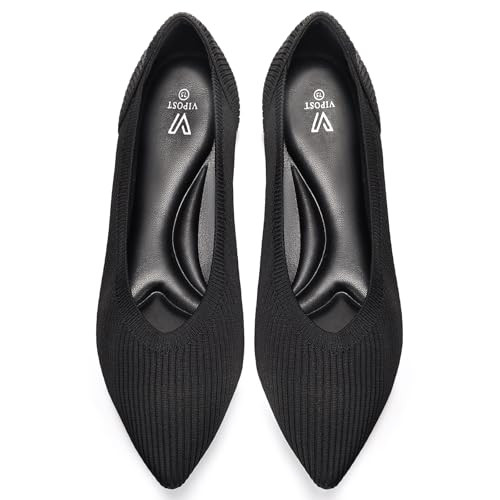 Vipost Knit Ballet Flats for Women Pointed Toe Comfortable Foldable Flat Shoes for Work, Travel, ... | Amazon (US)
