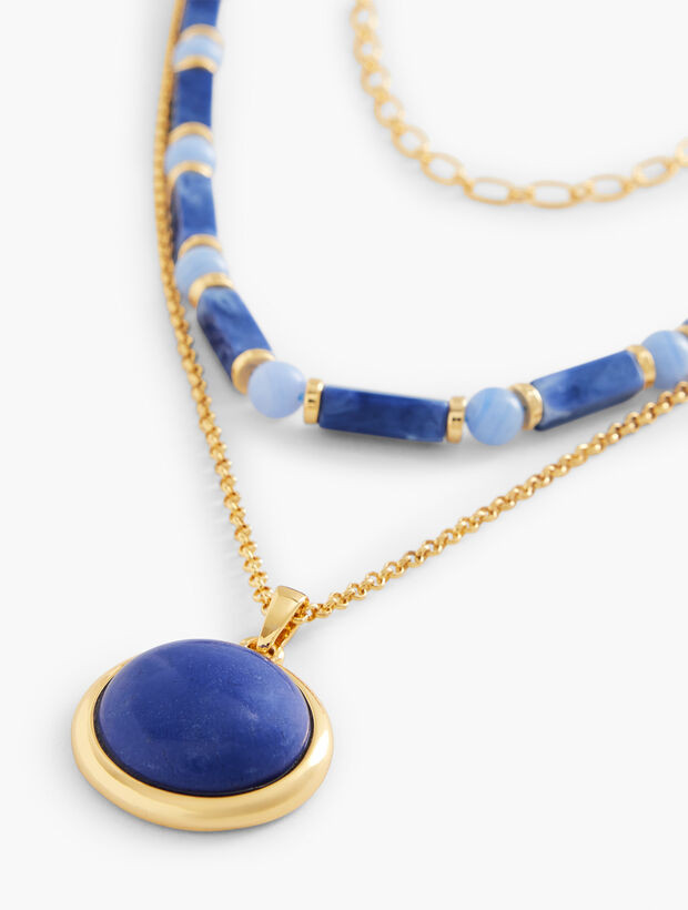 Layered Bead Link Pendant Necklace | Talbots