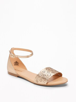 Laser-Cut Peep-Toe Sandals for Women | Old Navy US
