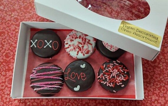 Vegan Valentine's Chocolate Dipped Oreo Gift Box | Etsy | Etsy (US)