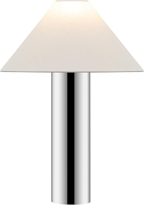 SAFAVIEH Lighting Collection Cheri 21-inch Inch Chrome/White Metal Table Lamp (LED Bulb Included) | Amazon (US)