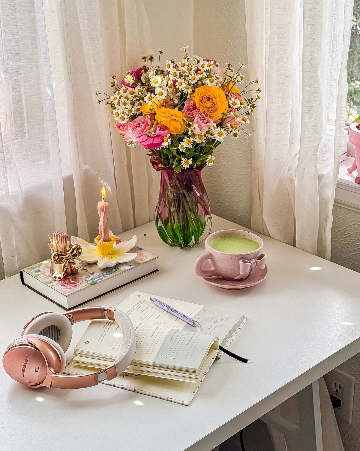 My morning routine essentials: matcha in my favorite mug, candlelight, and journaling time 

#LTKmorningroutine #LTKHome #LTKselfcare