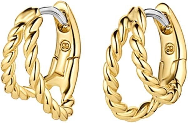 gorjana - Crew Split Huggies - 18k Gold Plated for Women | Amazon (US)