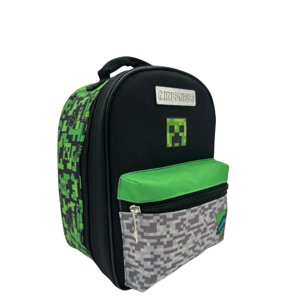 Minecraft Gamer Kids Insulated Reusable Lunch Bag with Mesh Water Bottle Pocket and Handle | Walmart (US)