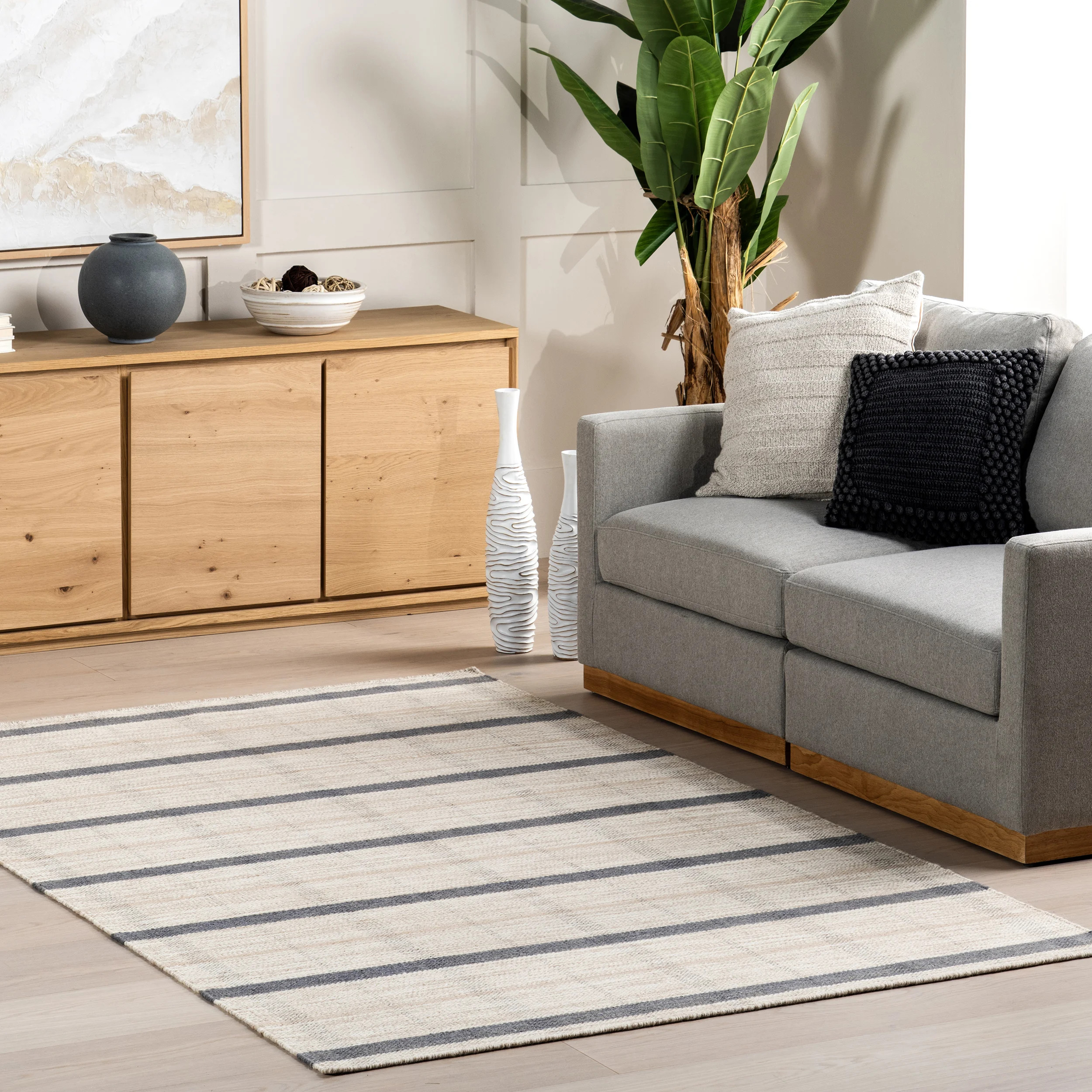 Alpert Vintage Plaid Wool Blend Area Rug | Wayfair North America