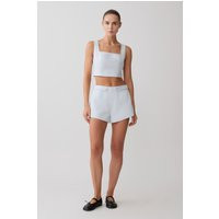 Josephine Cotton Shorts With Waistbands / Ice Blue | MESHKI | XXL | MESHKI US