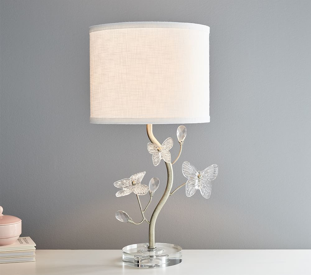 Monique Lhuillier Crystal Butterfly Table Lamp, Champagne | Pottery Barn Kids