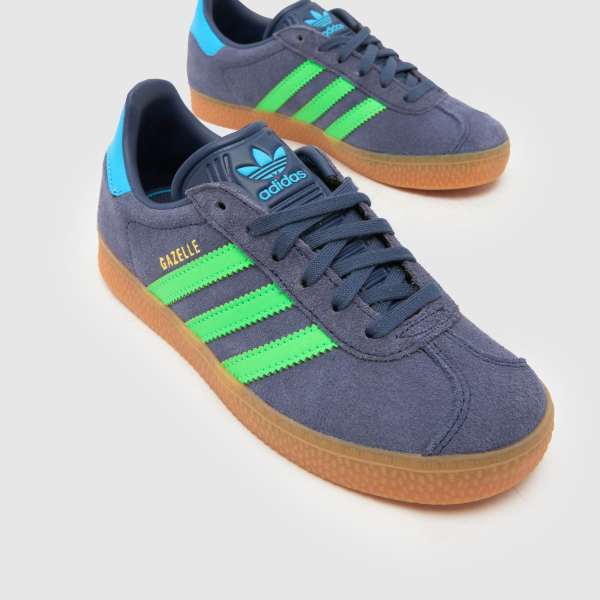 Kids Boys Junior Navy & Green adidas Gazelle Trainers | schuh | Schuh