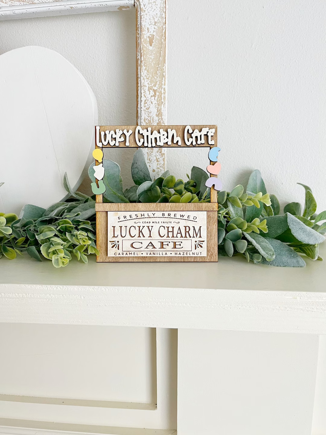 Lucky charm cafe stand, tiered tray decor, St Patricks day pub, coffee stand, st Patrick’s Day ... | Etsy (US)