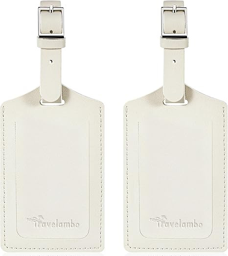 Travelambo Luggage Tags for Suitcases Faux Leather Privacy Protection 2 Pack Bag Tags Travel Acce... | Amazon (US)