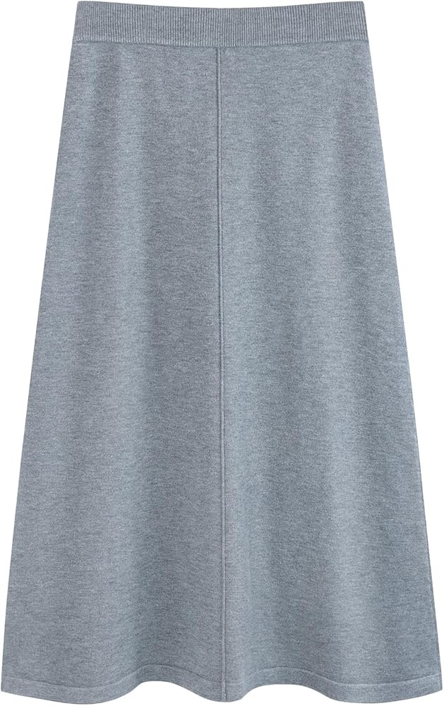 Seta T Women's Sweater Skirt Elastic High Waist Stretchy Ribbed Knit A-Line Midi Skirts Fall Wint... | Amazon (US)