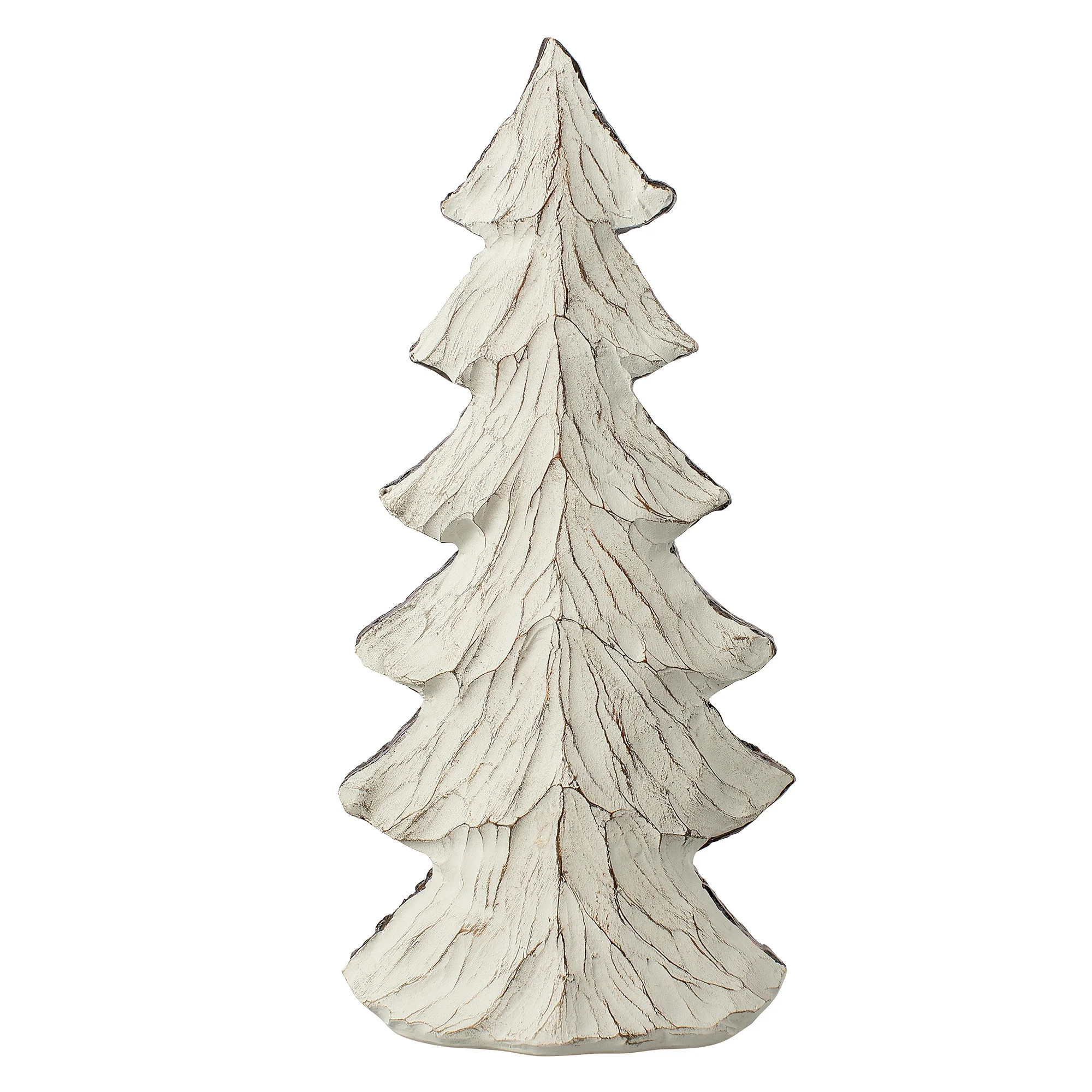 Small Rustic Distressed Off-White Polyresin Tree Tabletop Décor, 8.25 in, by Holiday Time - Walm... | Walmart (US)