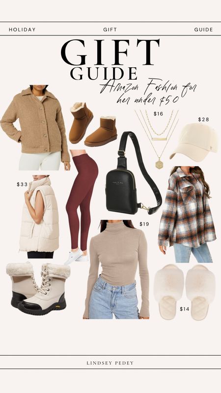 Amazon Fashion Gift Guide For Her Under $50

Gifts for her , gift idea for sister , best friend gift idea , shacket , plaid , teddy jacket , puffer vest , Amazon basics , snow boots , slippers , neutral fashion , necklace , gold jewelry , ugg dupes 

#LTKunder50 #LTKGiftGuide #LTKstyletip