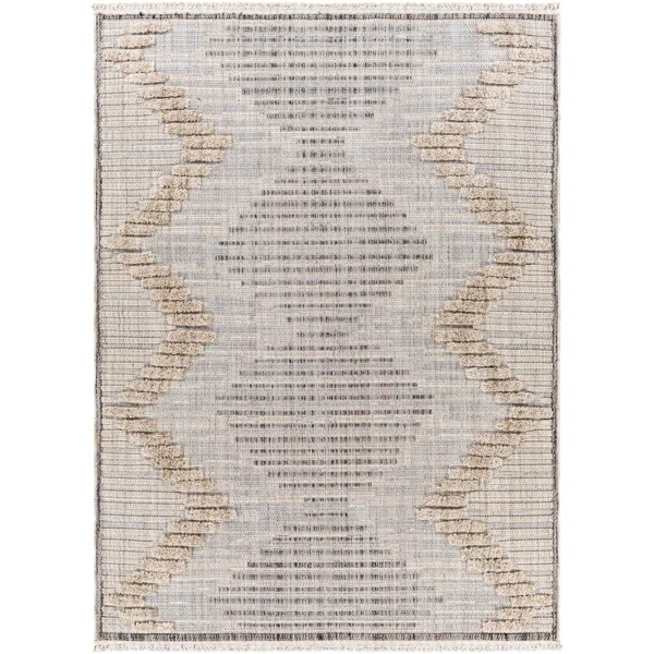 Deven Moroccan Machine Woven Area Rug in Gray/Beige | Wayfair North America