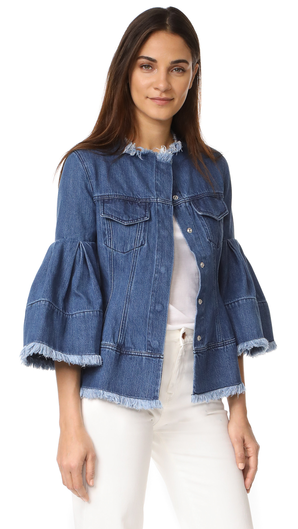 Hip & Puff Sleeve Denim Jacket | Shopbop