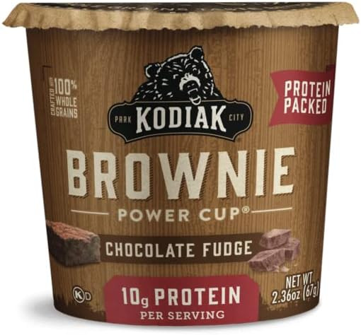 Kodiak Cakes Chocolate Fudge Brownie in a Cup, 2.36 Ounce (Pack of 12) (Packaging May Vary) | Amazon (US)