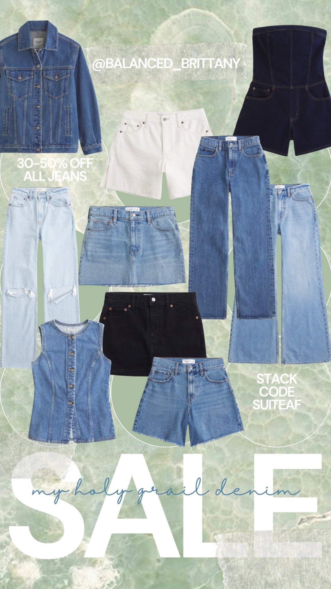 30-50% off jeans and 20% off everything else PLUS stack discount code SUITEAF on Abercrombie! 

I wear size 31 curve love shorts and jeans!! 



#LTKStyleTip #LTKFindsUnder100 #LTKSaleAlert