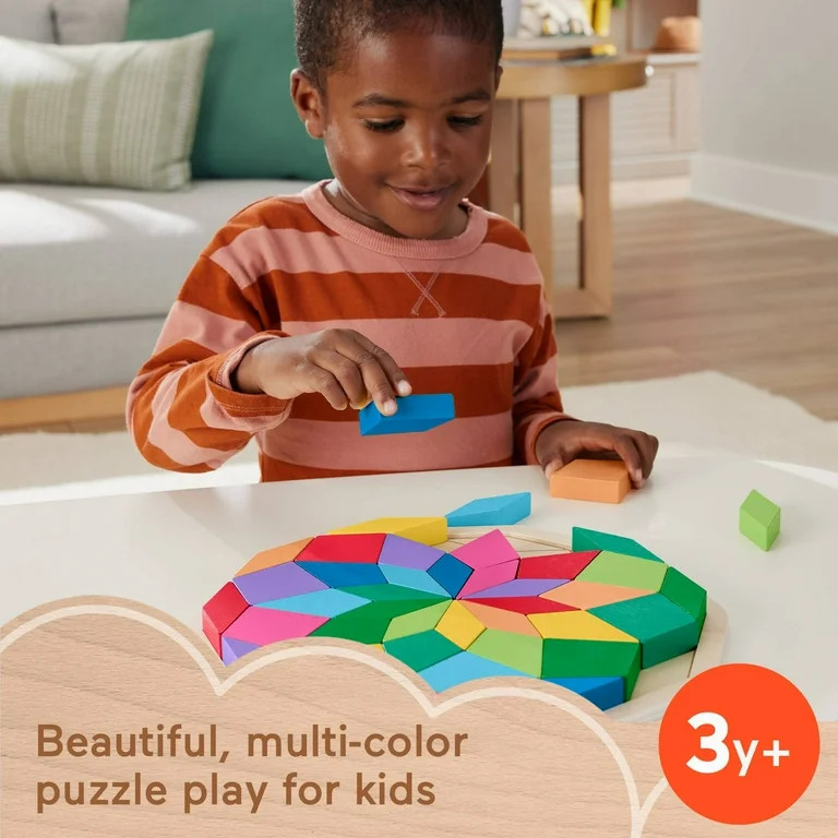 Fisher-Price Wooden Puzzle Toy with Mandala Design for Developmental Play, for Toddlers & Ages 3-... | Walmart (US)