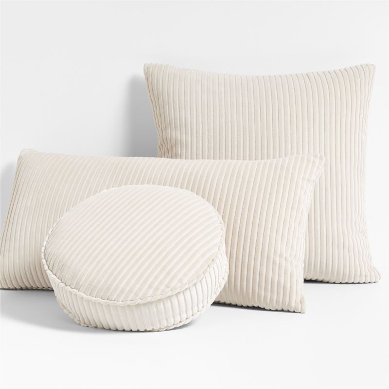 Creste Ivory Corduroy Throw Pillows by Athena Calderone | Crate & Barrel | Crate & Barrel