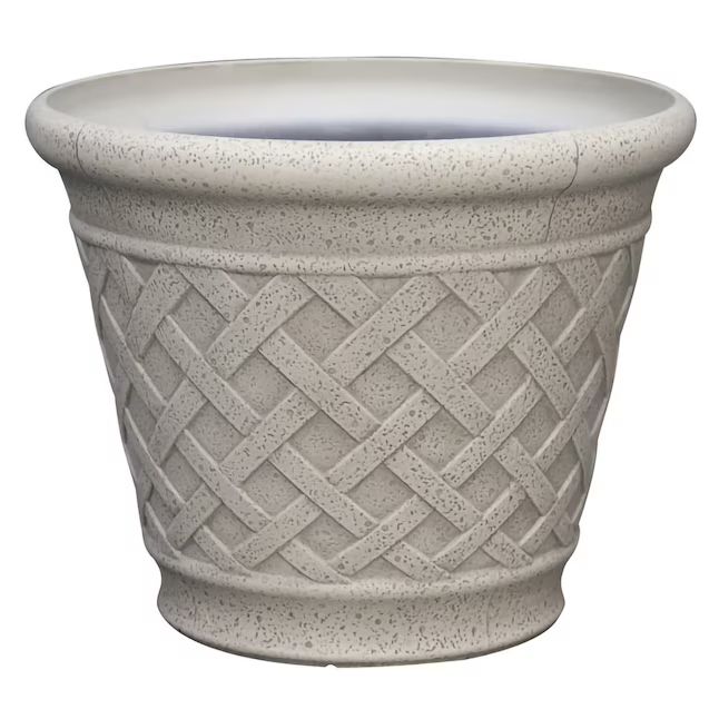 allen + roth 14.97-in W x 12.87-in H Off-white Resin Traditional Indoor/Outdoor Planter | Lowe's