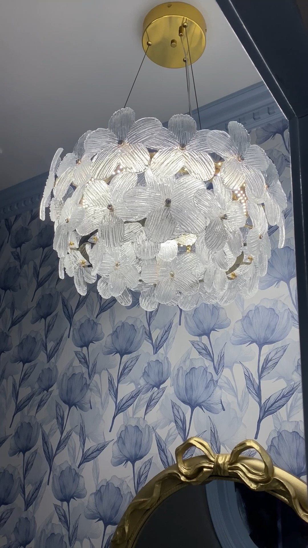 Powder bath Reno!! Loved curating this beautiful blue flower bathroom! Everything exact is linked except vanity and mirror. Linked similar.  

#LTKHome