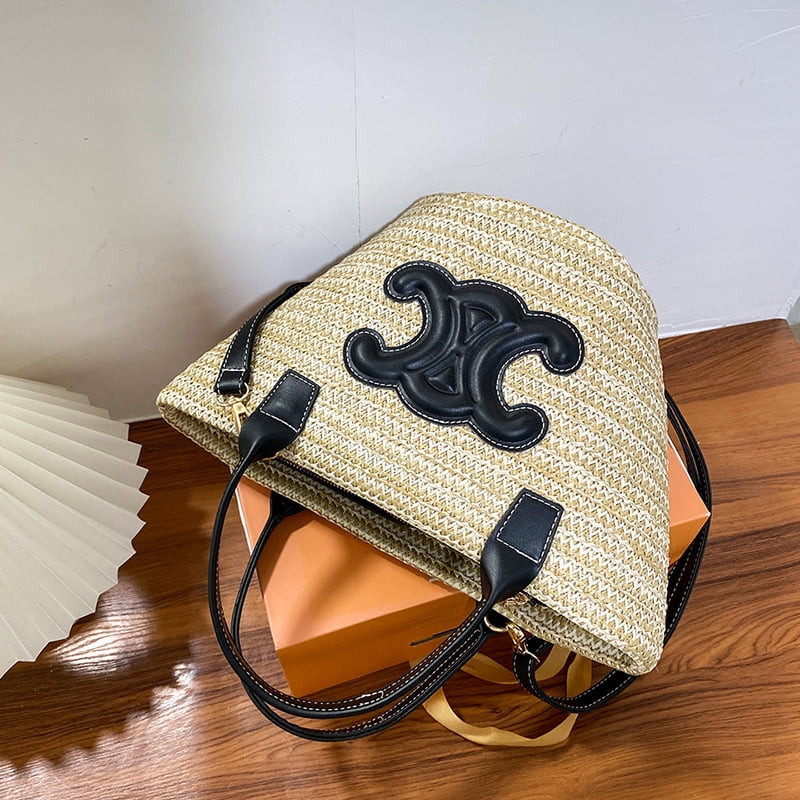 Arc de Triomphe Handbag Shoulder Crossbody Bag Celine Women's Bag Straw Vegetable Basket Bucket B... | Walmart (US)