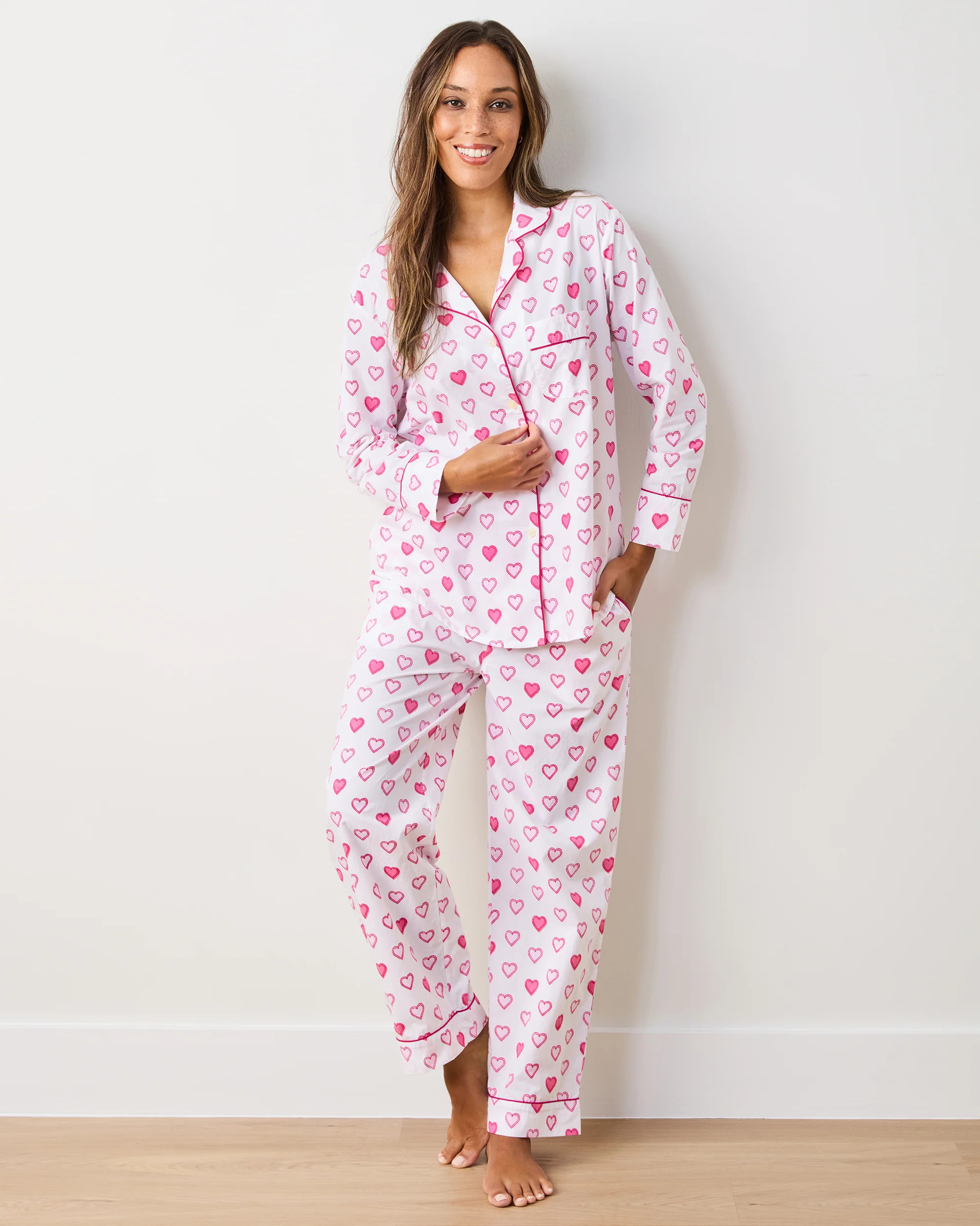 Candy Hearts - Long PJ Set - Pale Pink | Printfresh